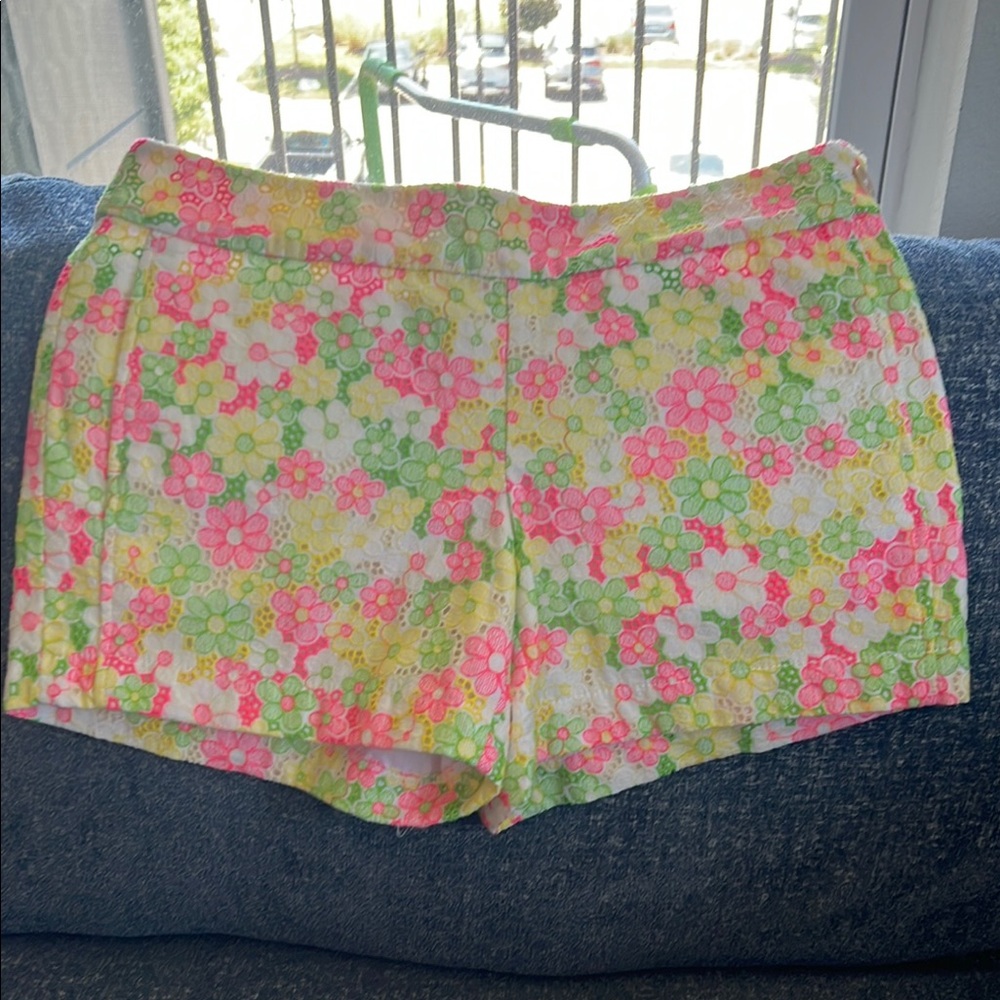 Lilly Pulitzer Pink and Green Floral Shorts